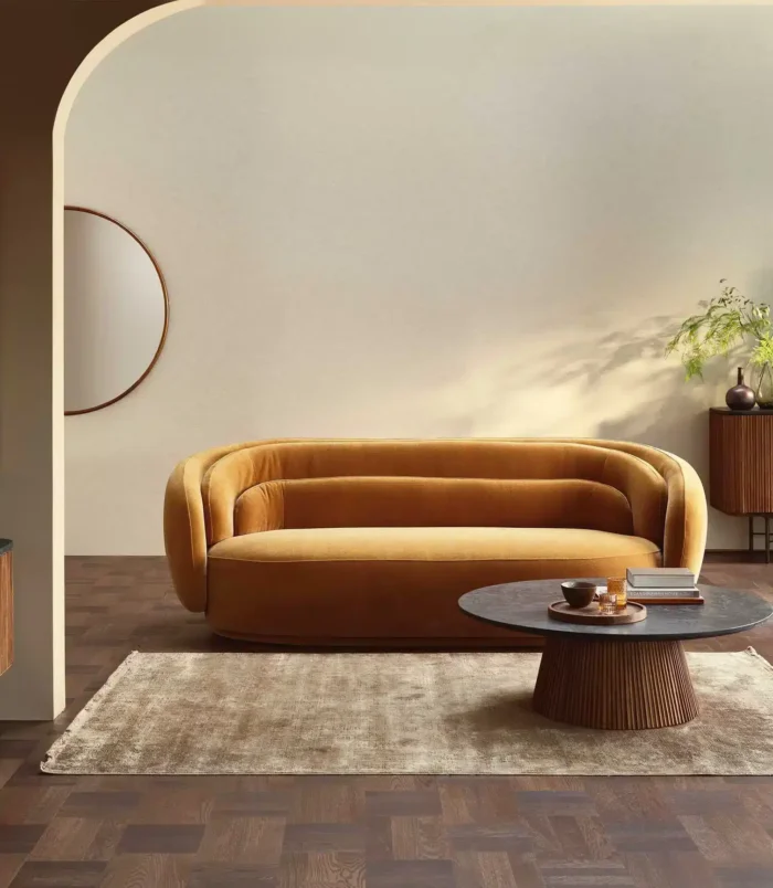 كنب ثلاث مقاعد أنجيلو - بني