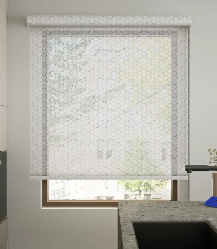 ستائر الرولر للوقاية الشمسية (سن سكرين) مطبوعة - أزرق