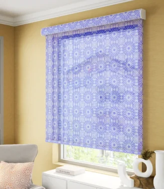 ستائر الرولر للوقاية الشمسية (سن سكرين) مطبوعة - أزرق