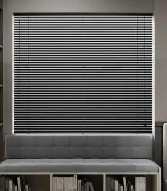 ستائر رول خشبية - اسود