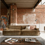 كنب ثلاثي مودرن شانيل - ذهبي 285 سم