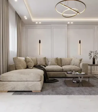 كنب حرف L لورات - كتان